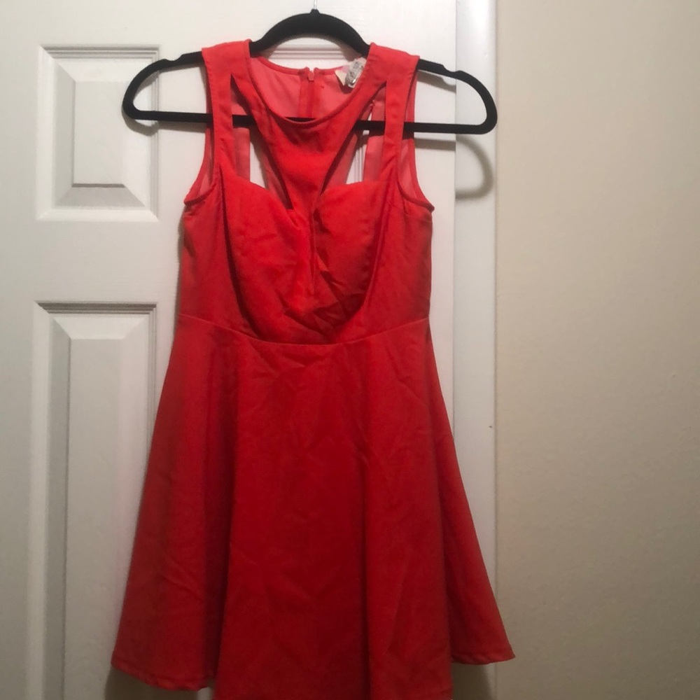 Super cute red mini flare dress